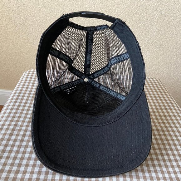 Oakley Plaid Mesh Back Trucker Hat Cap Adjustable Size Blue Gray Black - Picture 5 of 8